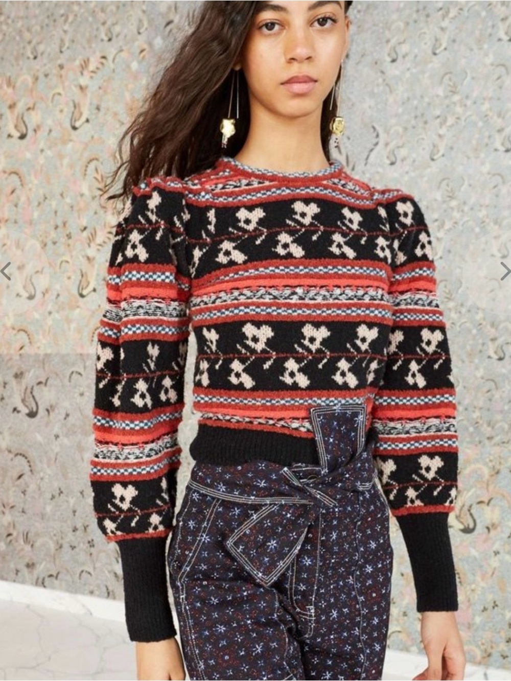 Ulla Johnson Nona Mixte Fair Isle Pullover Sweater Petite